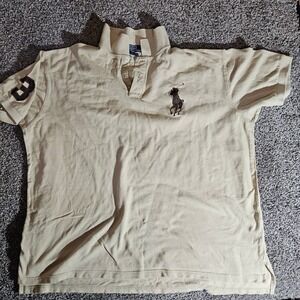 Polo Ralph Lauren Mens 2XL Tan Big Pony Short Sleeve Pique Polo Shirt Beige 3Tag